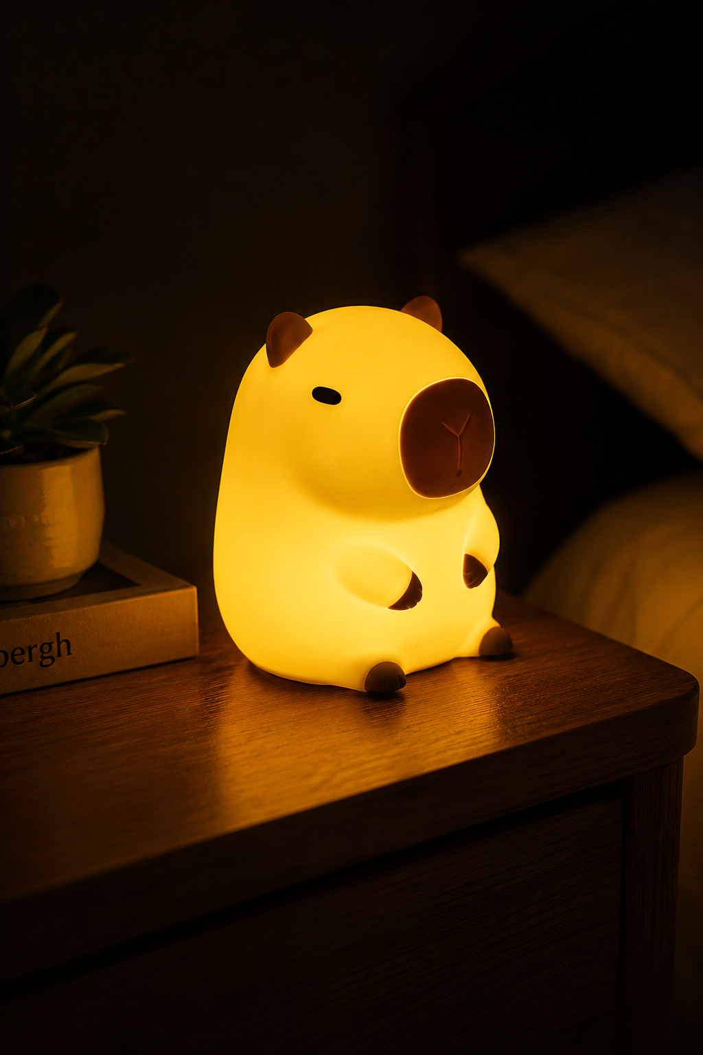Cute Capybara Silicone LED Night Light – Soft Warm Glow Bedside Lamp